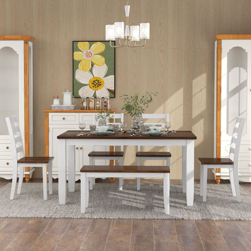 Red Barrel Studio® Modern And Minimalist Dining Table Set For 6 People